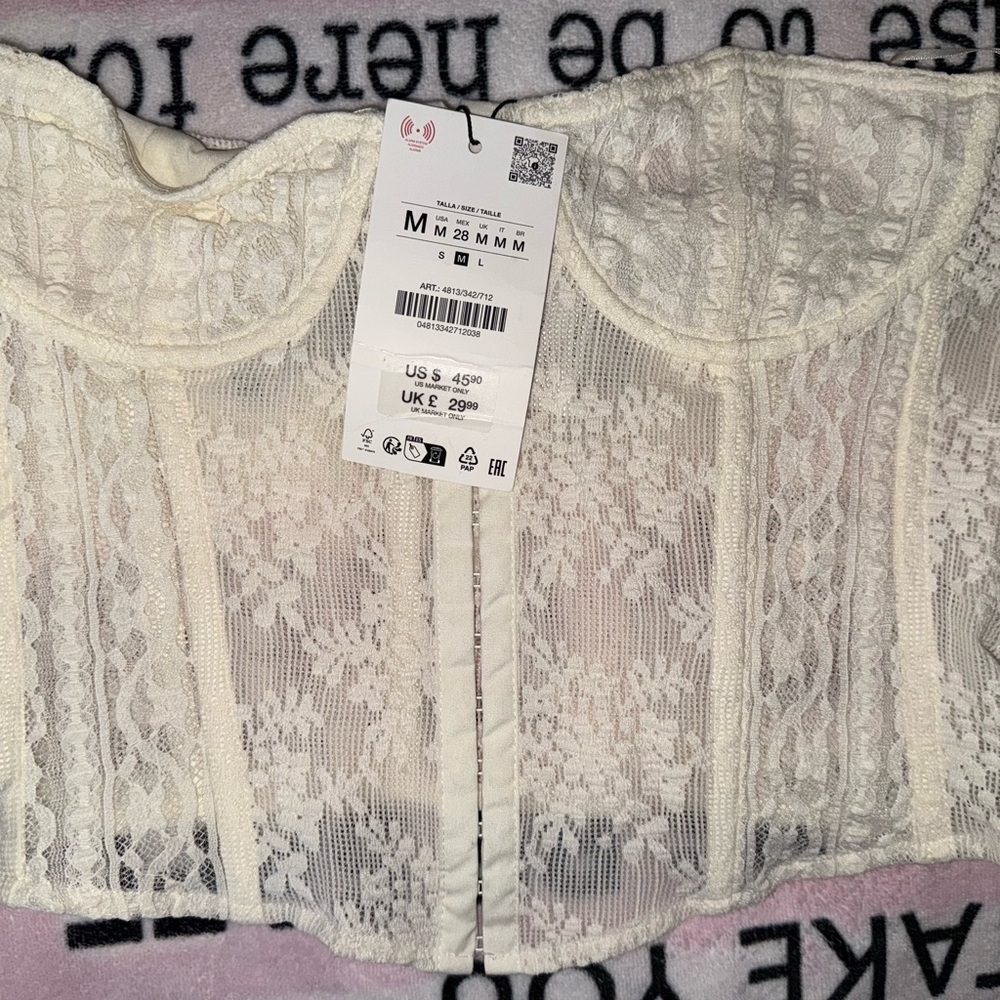 Zara Cream Lace Corset Top